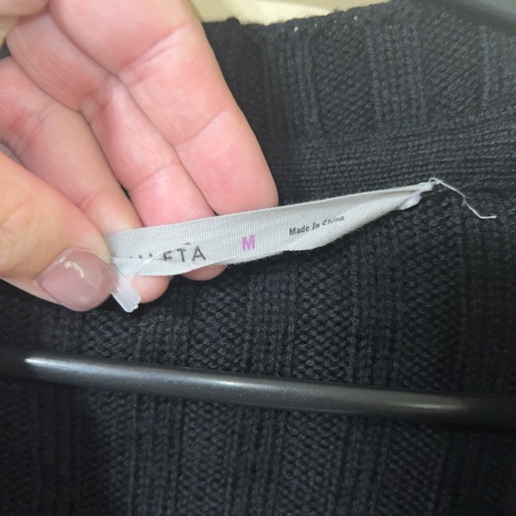 Athleta Wildwood Wool Ribbed Open Cardigan Black Medium - Picture 3 of 6